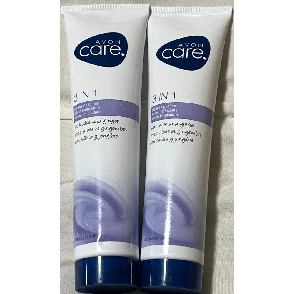 Avon Care Cleansing Lotion 3 in 1 with Aloe and Ginger 3.4 fl oz Each Retired